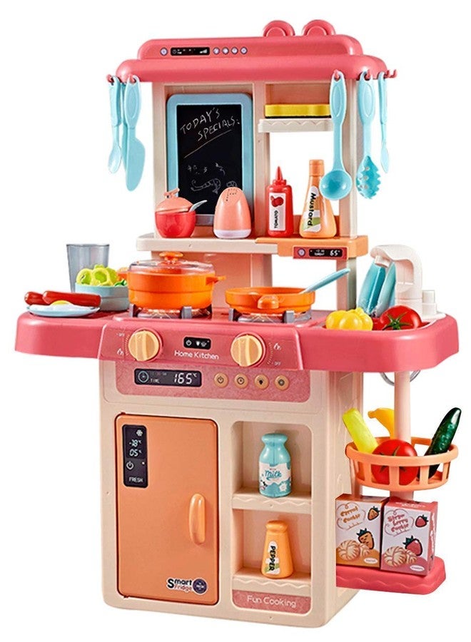 Fezeedi Plastic New Kitchen Set Lights & Sounds Play Sink with Running Water Dessert Shelf Toy Accessories Kitchen Set for Kids (42 Pcs_Multi) - Image 1